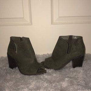 Olive Heeled booties.